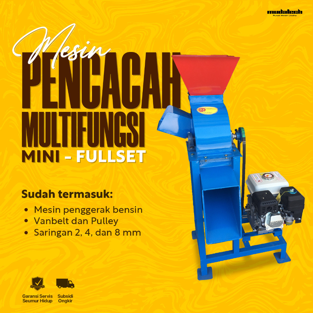 Pencacah Rumput Serbaguna Mesin Cacah Rumput Mini Multifungsi Fullset