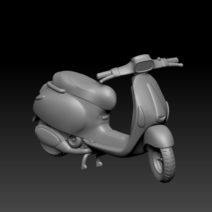 Diorama diecast motor skala 1/64 vespa matic with standart miniatur figure