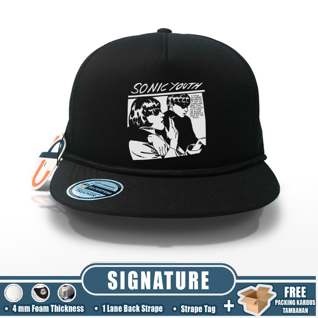 Signature - SONIC YOUTH SNAPBACK CAPS /  Band / Topi Snapback / Topi Twill / Design Custom / SB Dril
