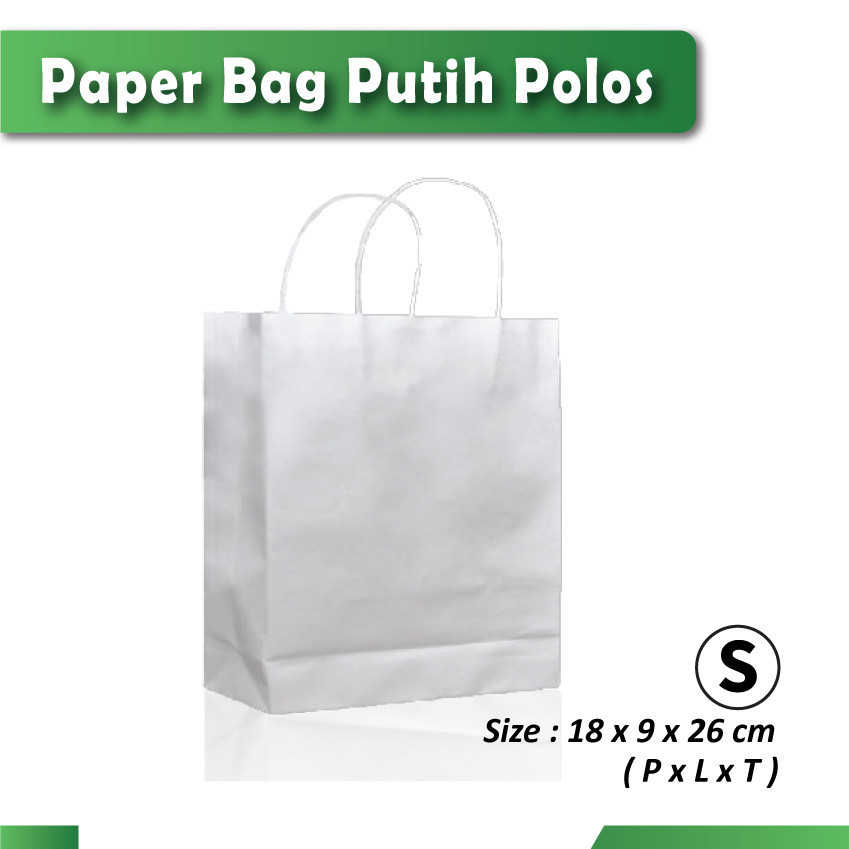 

Paper Bag - Tas Kertas - PUTIH POLOS - S -(25 Pcs)