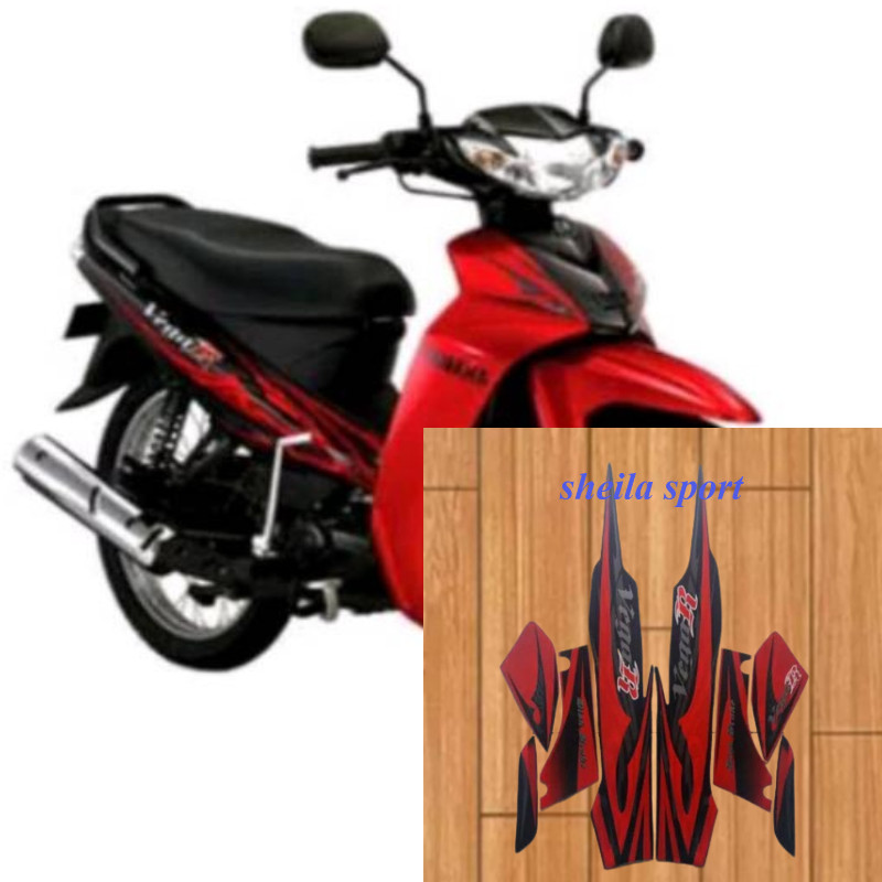 Striping sticker motor yamaha vega r new 2008 2009 hitam merah