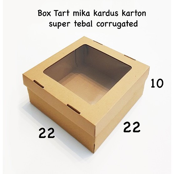 

BOX TART MIKA 22X22 Kotak Kue Kardus Roti Cupcake Dos Cake Corrugated