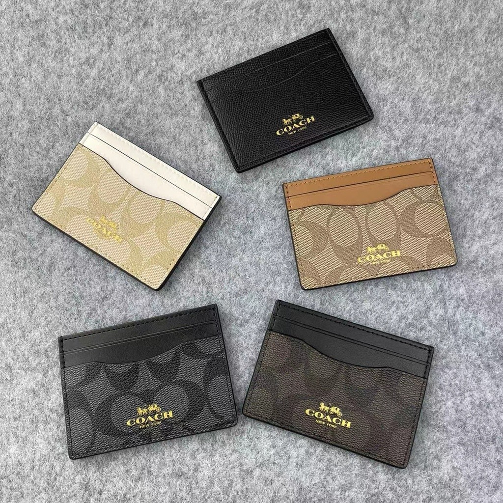 

COACH Leather 58110 Card Holder Card Wallet 5 Classic Colors