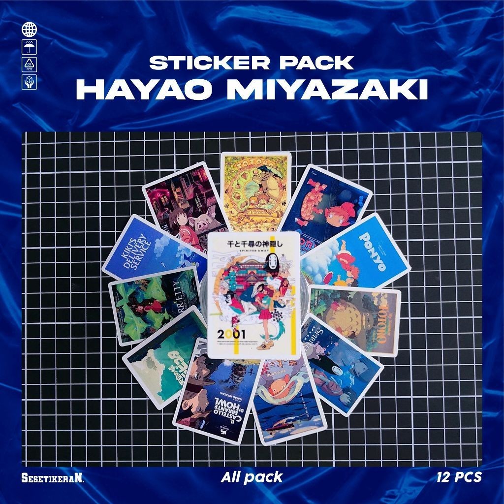 

COD✨ Sesetikeran Stiker Pack Poster Gambar Film Anime Hayao Miyazaki Retro Colorfull Keren Untuk Koper Laptop Skateboard