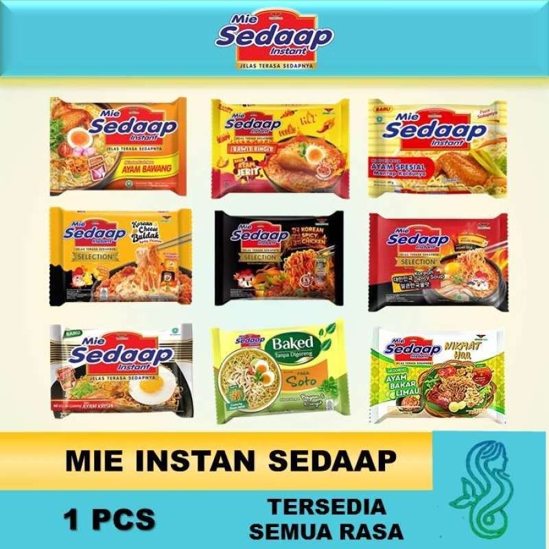 

MIE SEDAAP INSTAN 1PCS - MIE INSTAN SEDAP SEMUA RASA