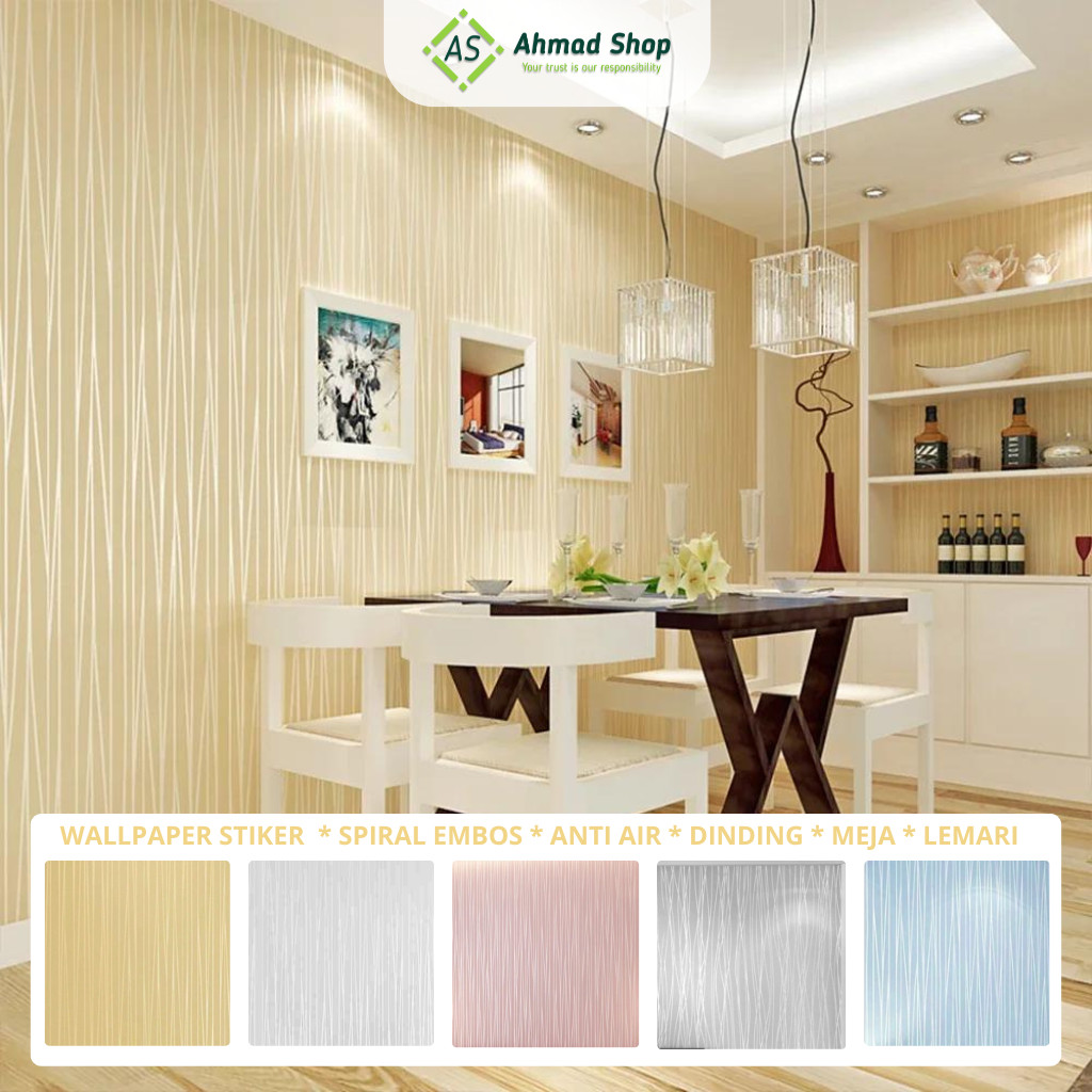 [High Quality] Wallpaper Stiker Dinding Spiral Emboss Tekstur Embossed Timbul 3D Sticker Walpaper CO