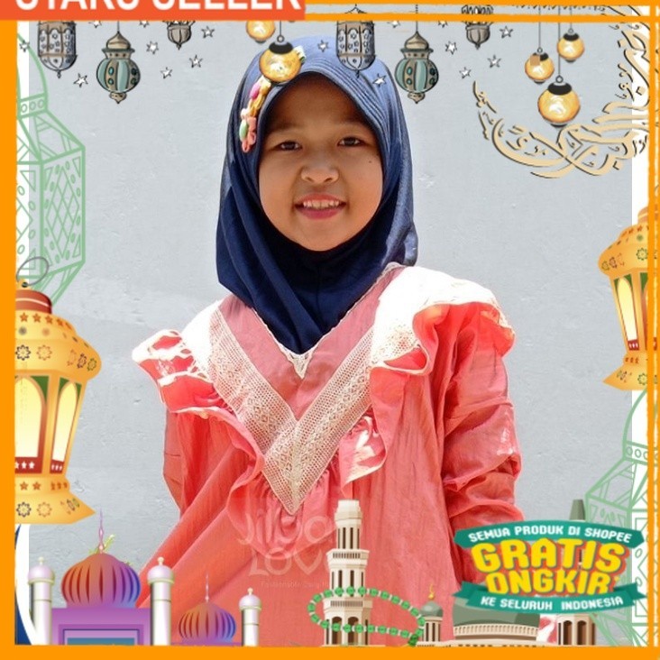 Abaya Mukenah Telekung Rukuh Abaya Sholat Anak Travelling Parasit Parasut Sabilla Jokam Gading 354/ 