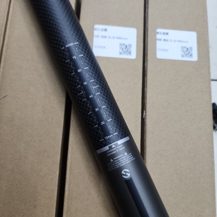 Seatpost Carbon Toseek ultra light 400mm tiang sadel carbon TOSEEK - 31.6 x 400mm