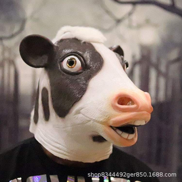 topeng sapi cow latex mask halloween