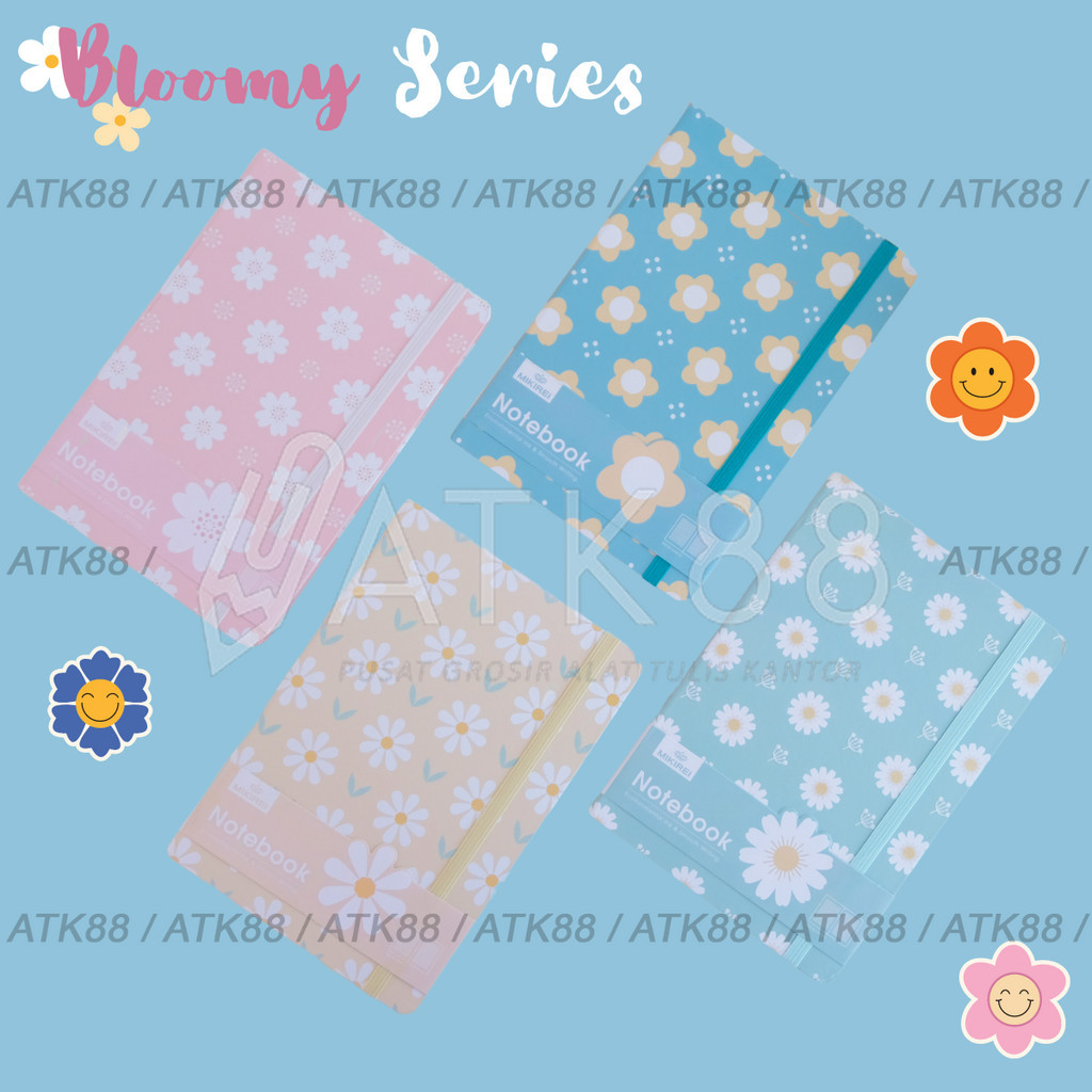 

Notebook Hardcover Journal Pattern Spiral Line Mikirei Motif Bloomy