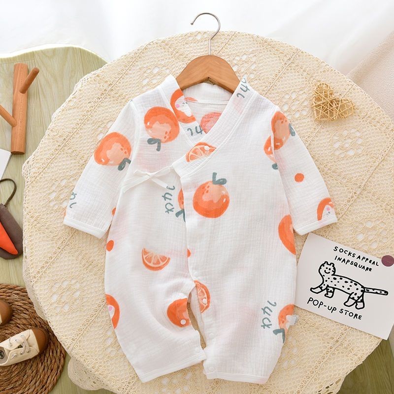 Baby clothes thin pure cotton gauze jumpsuit summer baby jumpsuit air-conditioned suit newborn pajam