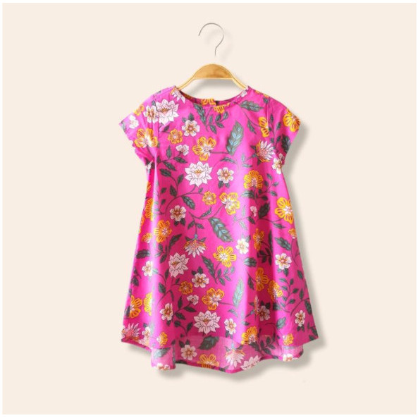 BAJU DRESS LITTLE K PINK FLOWERS CUTIEZ ANAK PEREMPUAN