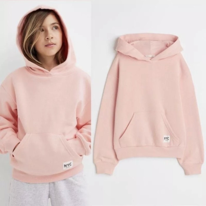 BAJU SWEATER HNM SIMPLY PINK NYC HOODIE H&M ANAK PEREMPUAN HM