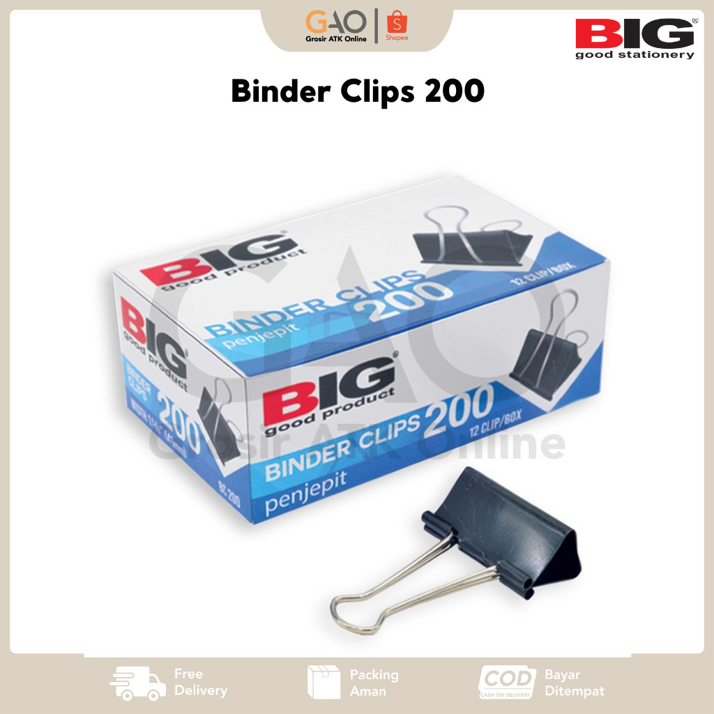 

Binder Clips 200 BIG Penjepit Kertas 200 BIG BC-200