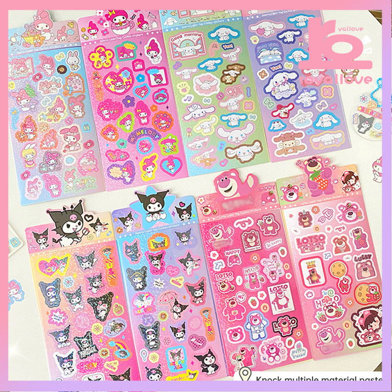 

COD Stiker Sanrio Gaya Ins Stiker Buku Besar Tangan DIY Anak Stiker Laser Kartun