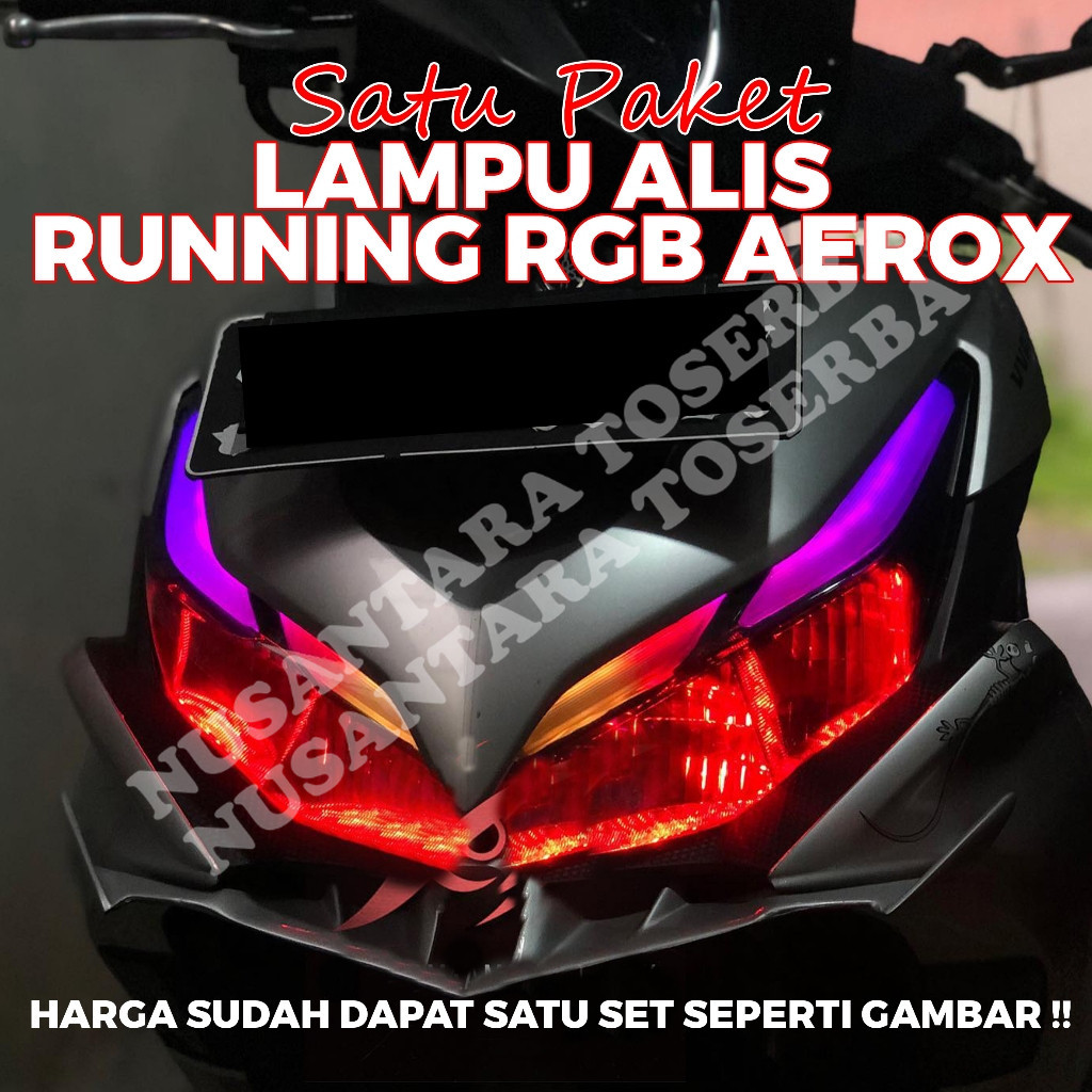 lampu alis rgb aerox gratis demon eye / lampu variasi lampu alis led running aerox tidak berbintik