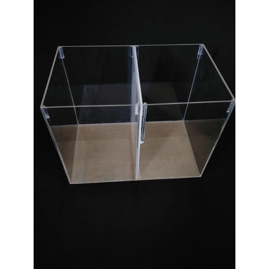 Aquarium Soliter Akrilik Cupang Selfie akuarium Sekat 2 Kamar 20 x 10 x 15 2mm