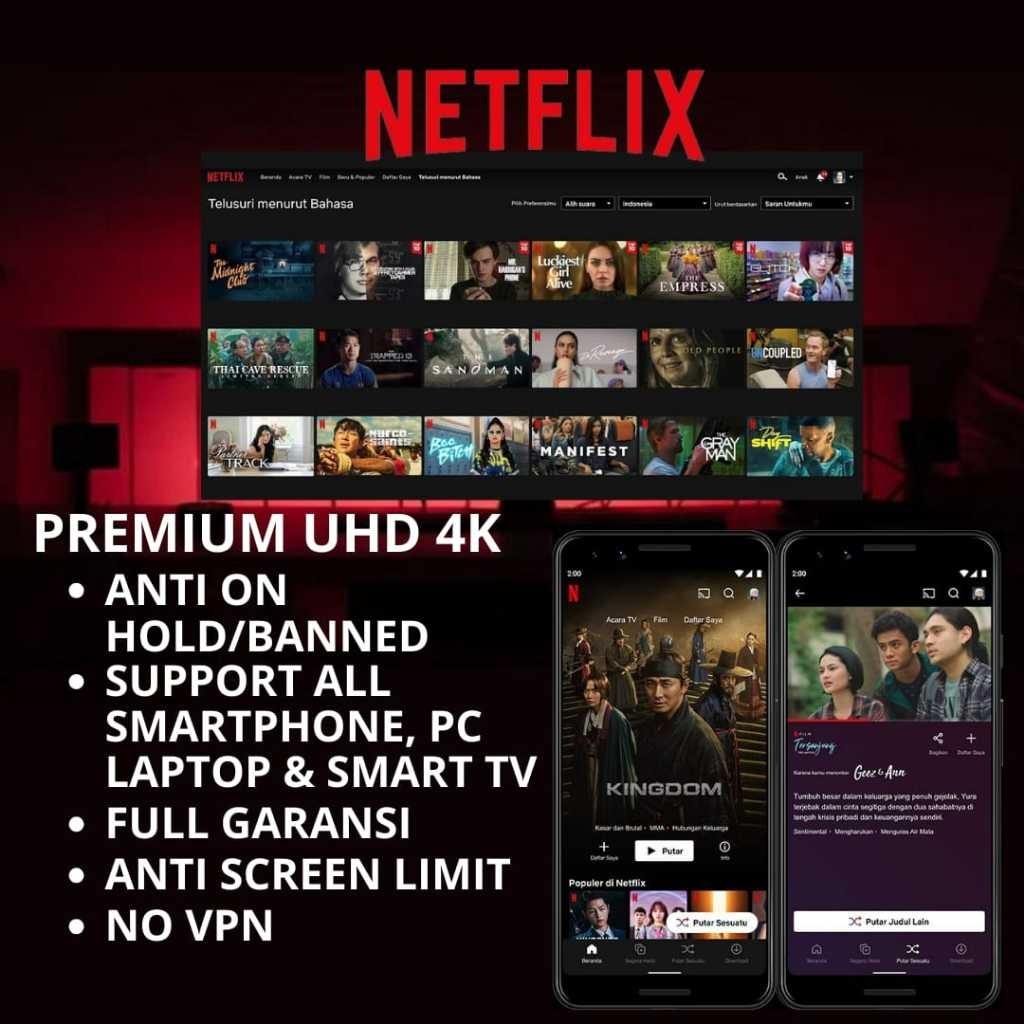 Netflix 1 Tahun 4K Ultra HD ANTI HOLD