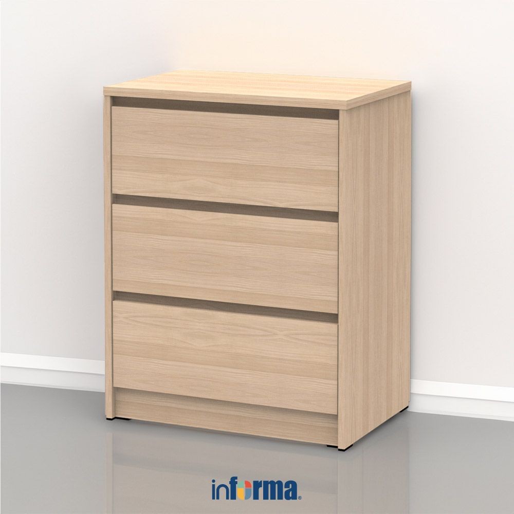 Informa Rana Laci Penyimpanan 3 Tingkat - Cokelat Maple Laci Kabinet Serbaguna Cabinet Penyimpanan I
