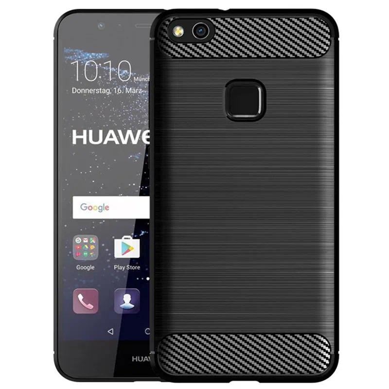 For Huawei P10 Lite p10 lite Phone P10lite case casing Soft Silicone Carbon Fiber Back cover