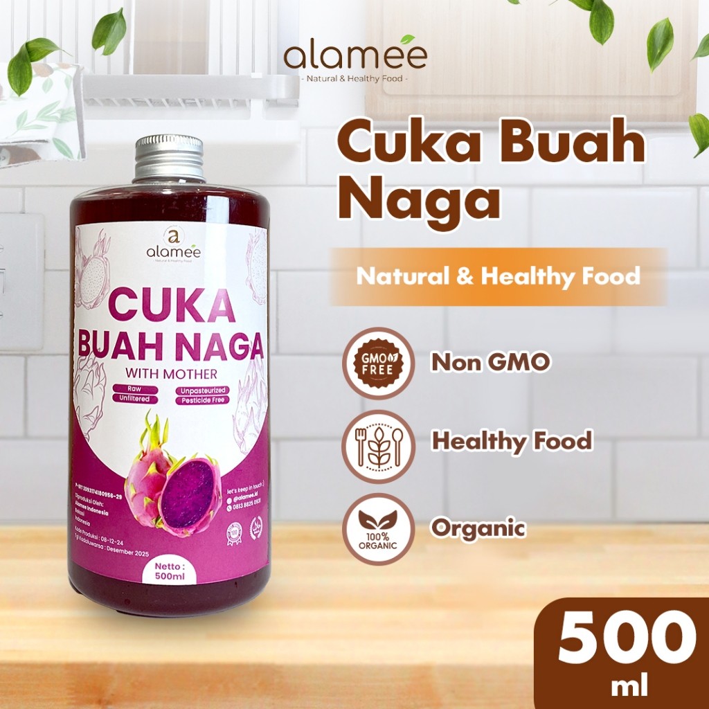 

ALAMEE Cuka Buah Lemon Organik Lemon Cider Vinegar With Mother Fermentasi Probiotik 500ml