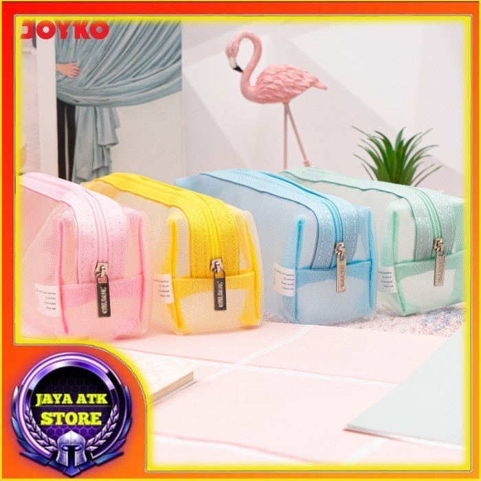 

JOYKO Kotak Tempat Pensil Pencil Case Transparant Tepak Jaring PC-5017/5018/5019/5020 Warna Warni
