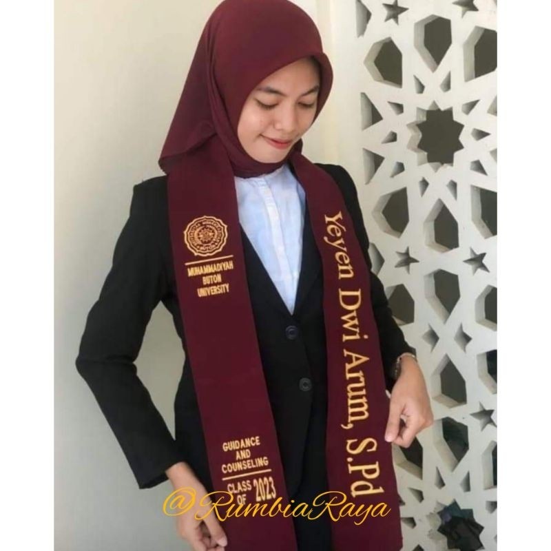Selempang wisuda leher bludru #C Selempang Wisuda