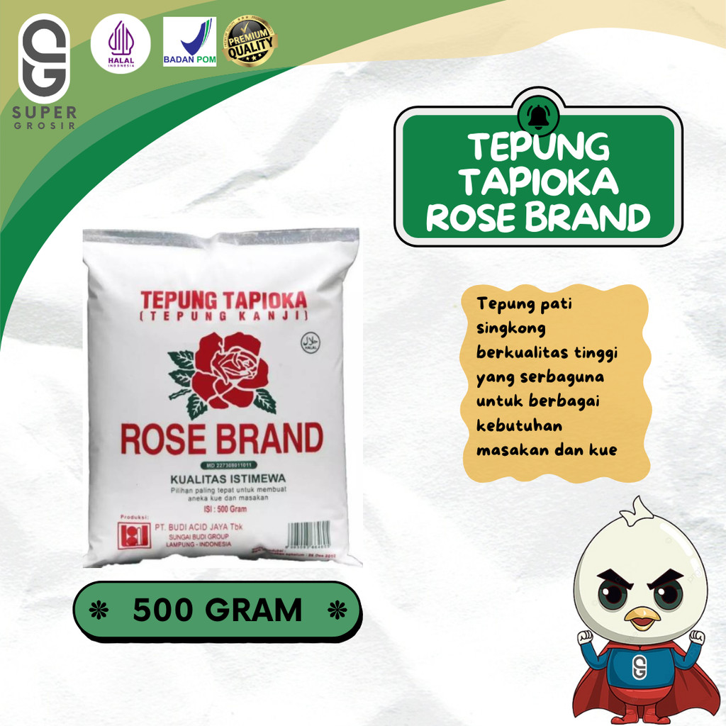 

Tepung Tapioka / Tepung Kanji Rose Brand [500gram]