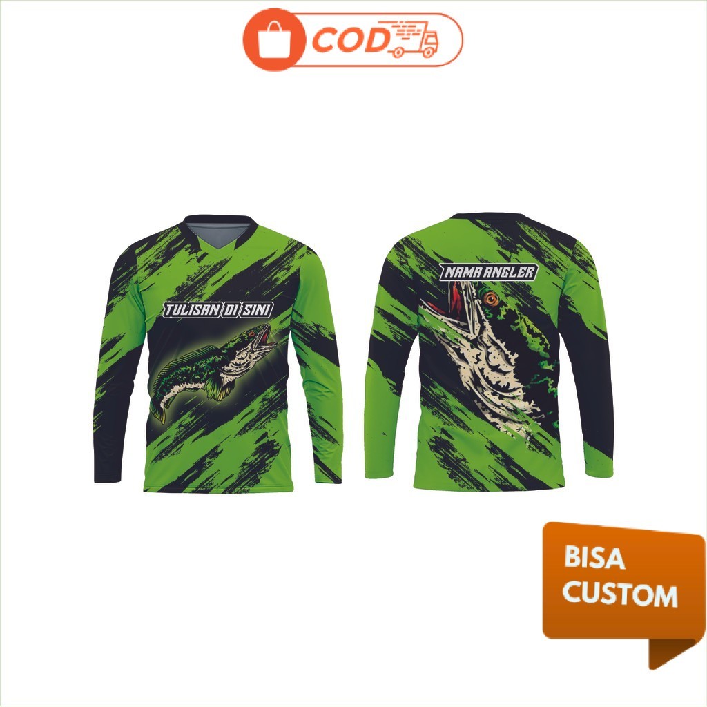 Vinus Baju Jersey Mancing Premium Ikan Gabus Custome Nama / Number Dry Fit Milano Full Printing