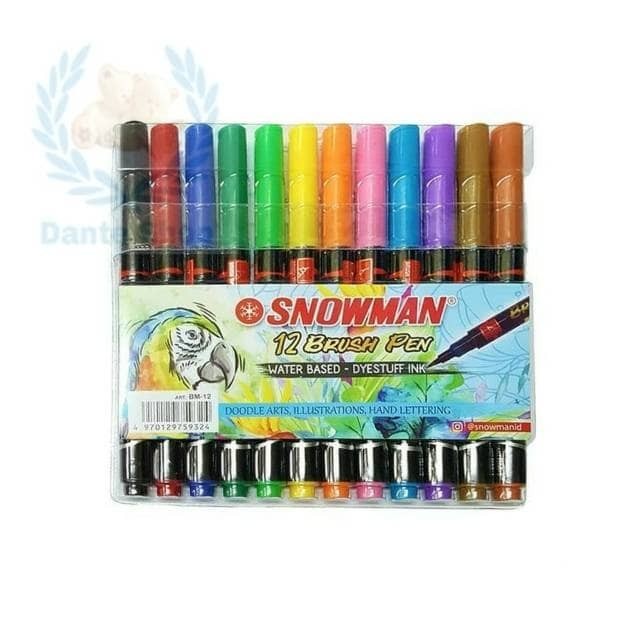 

[BIG SALE] SNOWMAN Brush Pen 12 Warna Set