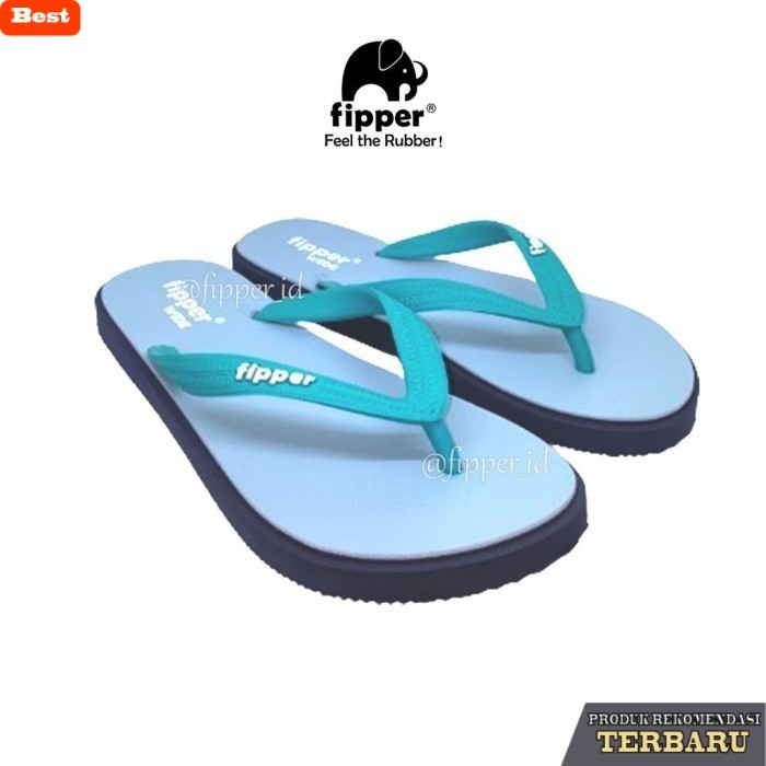 sandal wanita trend sekarang [FIPPER WIDE] - Blue Echo/Navy/Turquoise - Sandal Jepit Pria & Wanita O