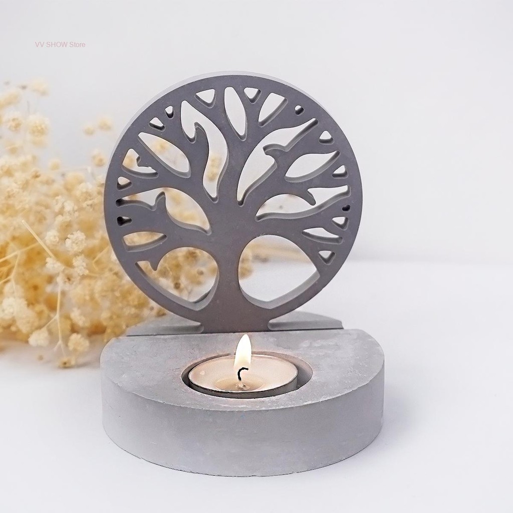 

Twig Shape Round Candle Holder Silicone Mold DIY Tree of Life Candlestick Epoxy Resin Mould Plaster Craft Home Decor Artifact