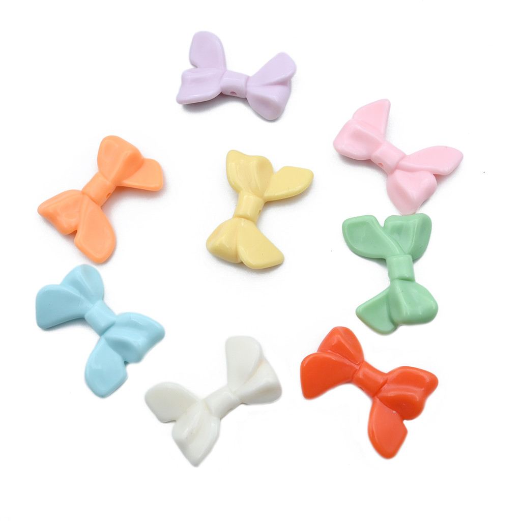 

10pcs/Lot 24x32mm Butterfly Bow Acrylic Beads Loose Spacer Beads For Jewelry Making Diy Bracelet Necklace Hair Clips Accessories