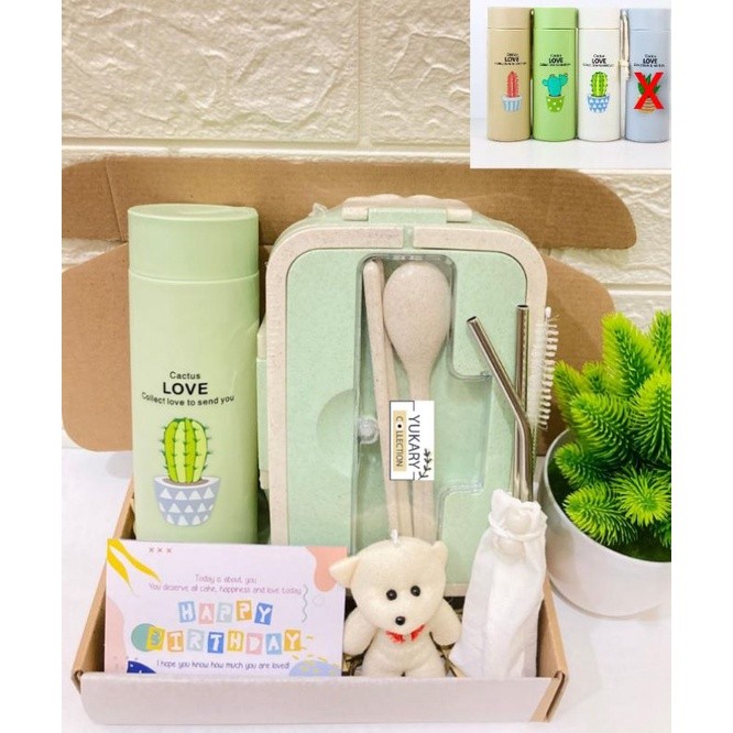 

Hampers Ramadhan Idul Fitri Kekinian Unik Murah Keren / Hampers Lunch Box Set & Tumbler / Lunch Box Jerami / Hampers New Normal