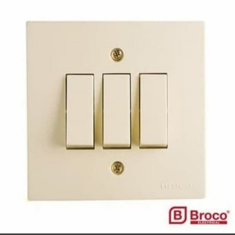 Saklar Triple Broco New Gee (NG)/ Saklar isi Tiga Broco ASLI BROCO SNI