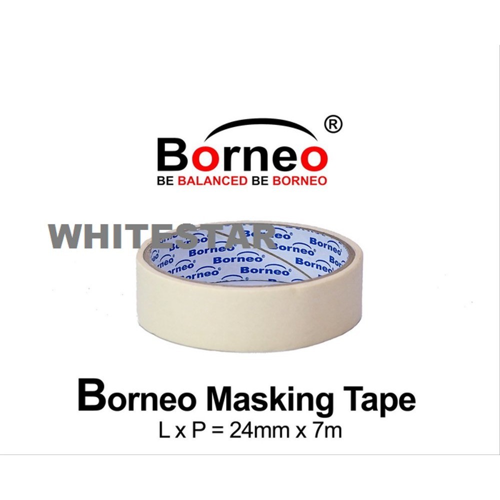 

MASKING TAPE 24MM BORNEO / ISOLASI KERTAS / 1 INCH / BORNEO