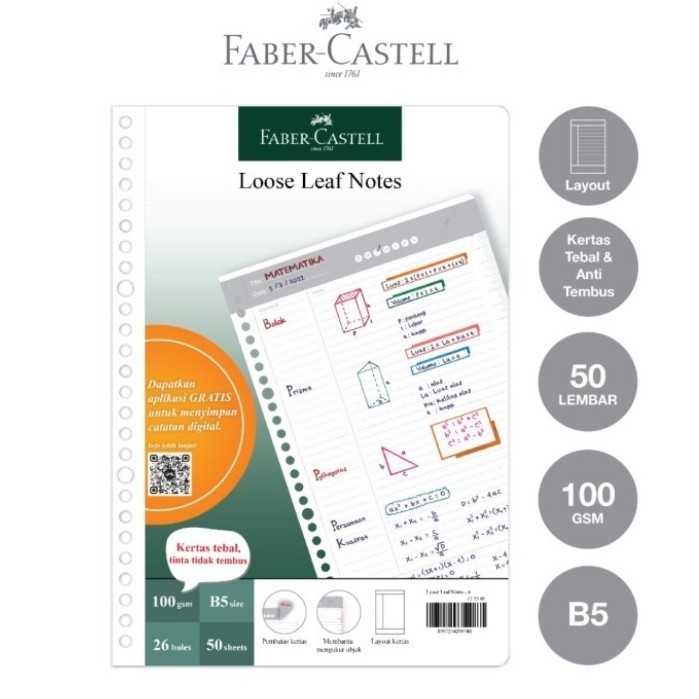 

Faber-Castell Kertas Loose Leaf Digital Isi File 50 lbr Garis Khusus