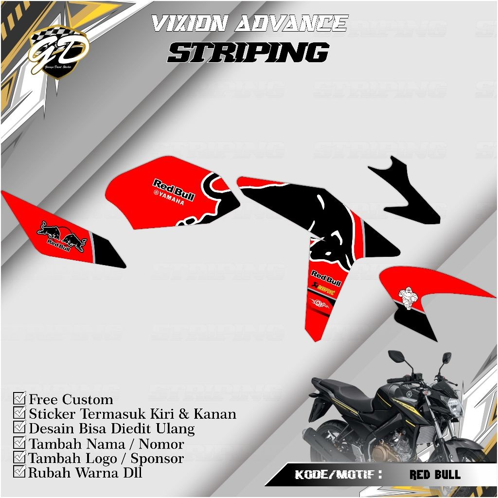 Striping Vixion NVA Striping Vixion Advance Red Bull