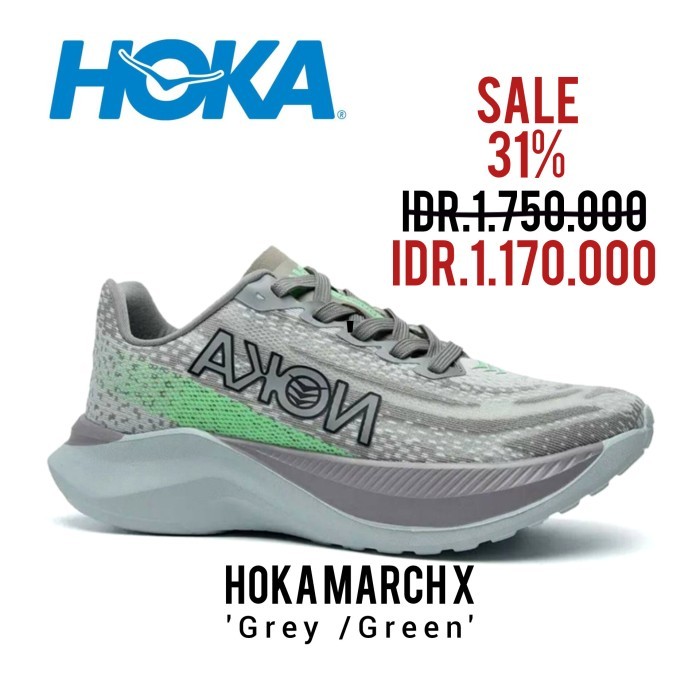 HOKA MACH X 'GREY / GREEN 'ORIGINAL - 44