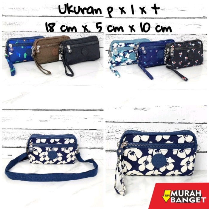 tas selempang wanita simple elegan Kipling Tas Dompet hp wanita dompet hp selempang nylon 4 resletin