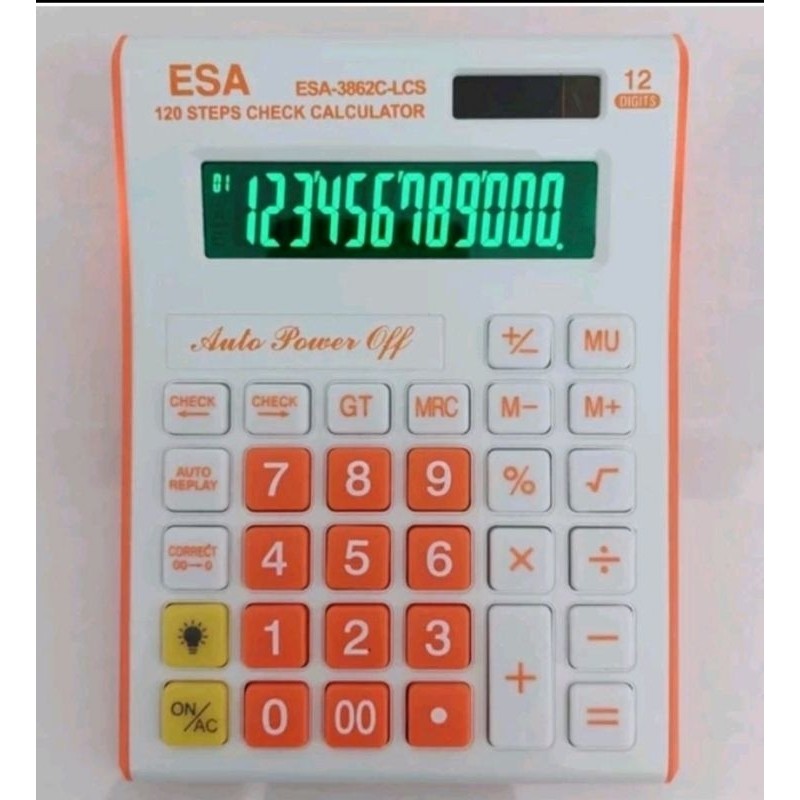 

KALKULATOR LCD LED ESA-3862 LCS 12 DIGIT CHEK CORRECT