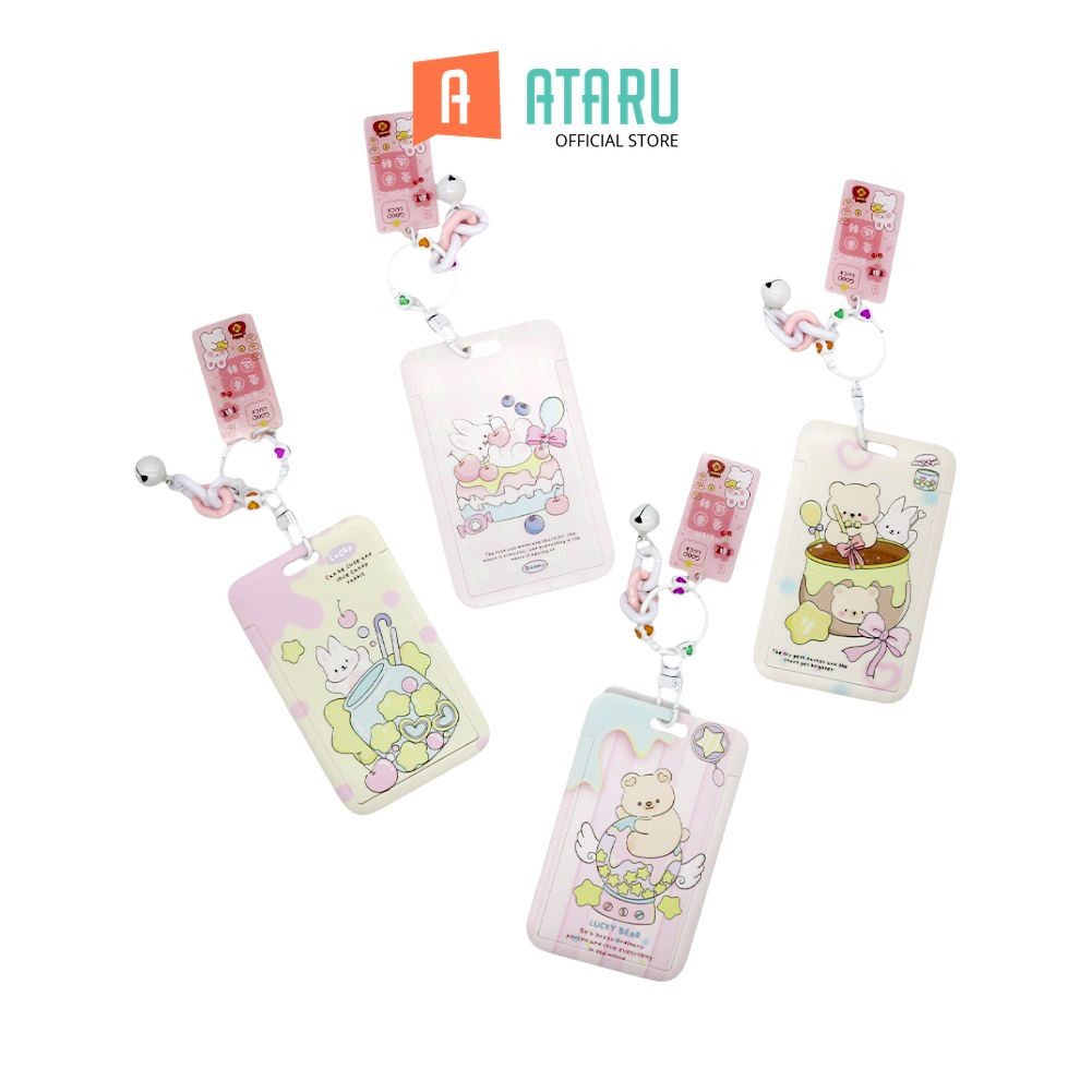 

Ataru Fashion Id Card Holder Bear Bunny Dengan Charm Random tempat kartu lanyard name tag holder id card holder lucu
