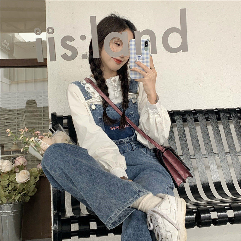 Overall Denim Bordir Jumpsuit Longgar