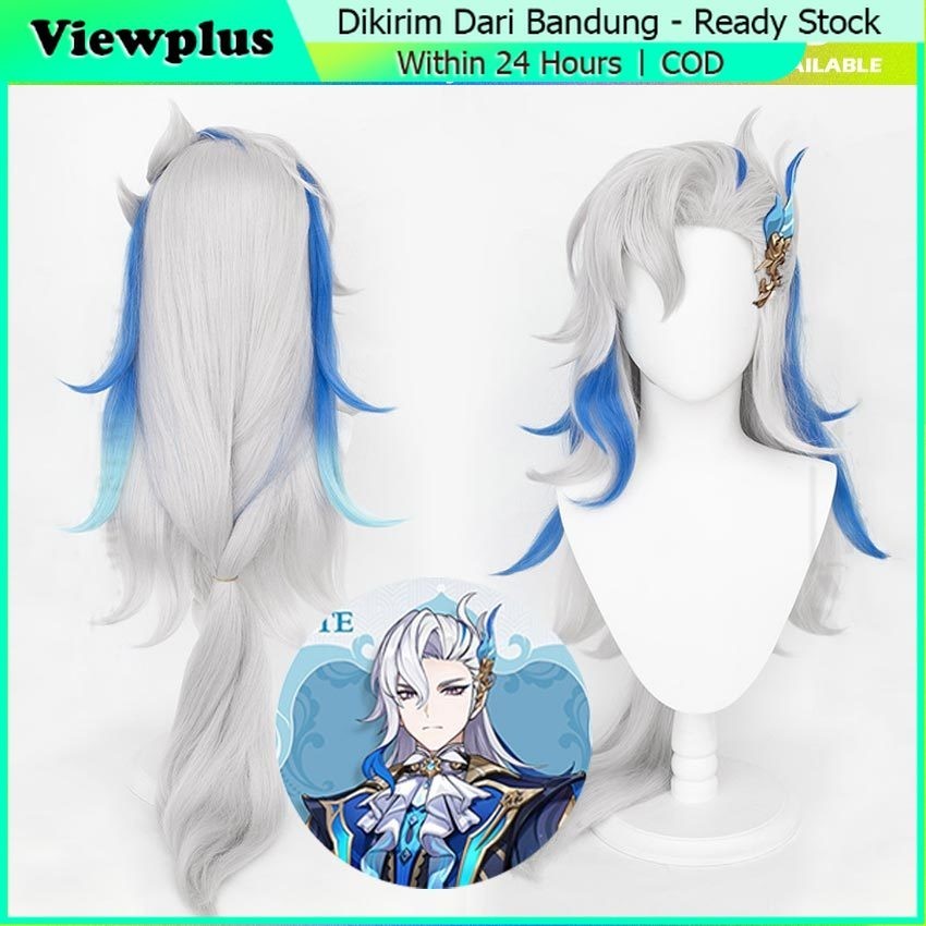 Genshin Impact Neuvillette Cosplay Wig