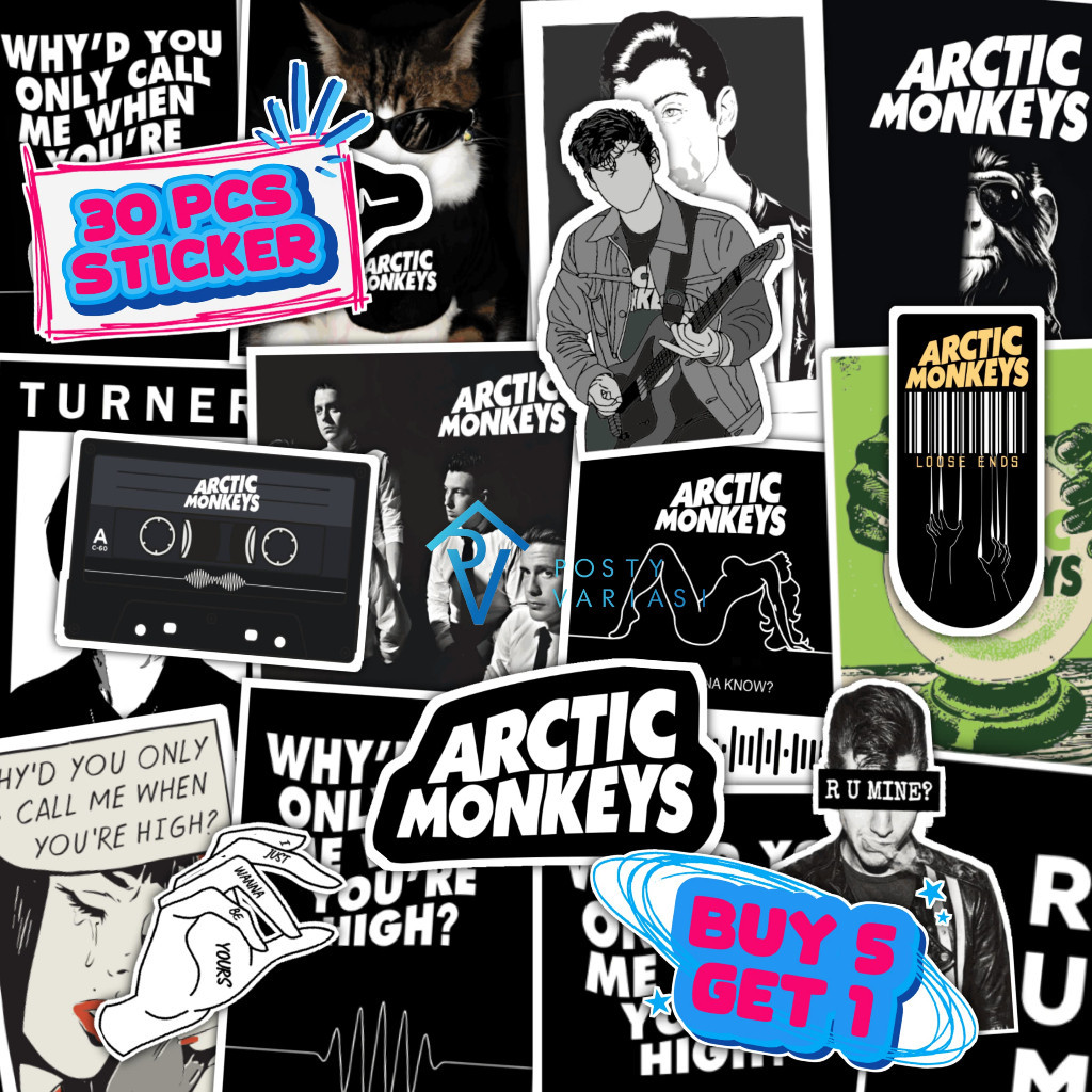 

30Pcs Stiker Pack Arctic Monkeys Spesial Series untuk Hp Laptop Helm Tumbler Motor