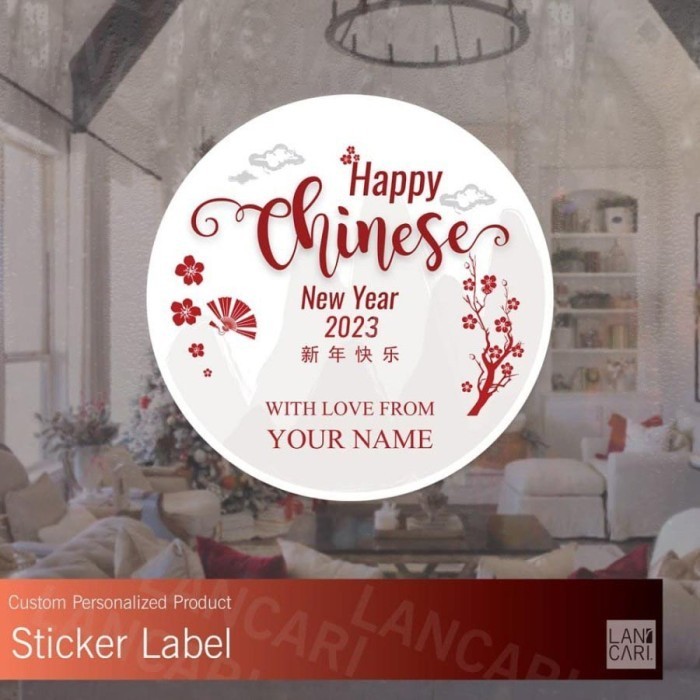 

Stiker Label Chinese new year imlek modern amplop custom Stickers