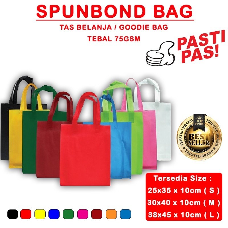 

Spunbond Goodie Bag I Tas Belanja Model Tali Handle I Kantong Kain I Small I Medium I Large I