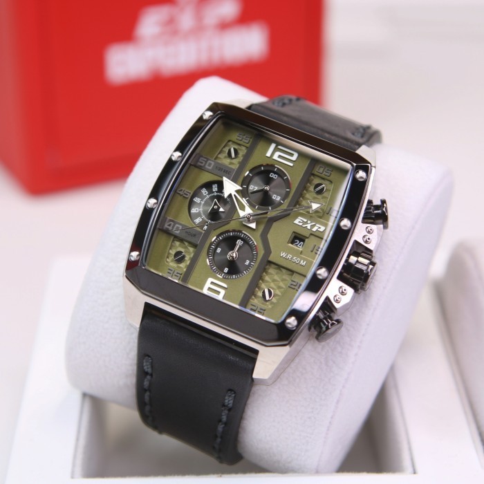 EXPEDITION E6636 / E 6636 SILVER BLACK GREEN TALI KULIT PRIA. ORIGINAL