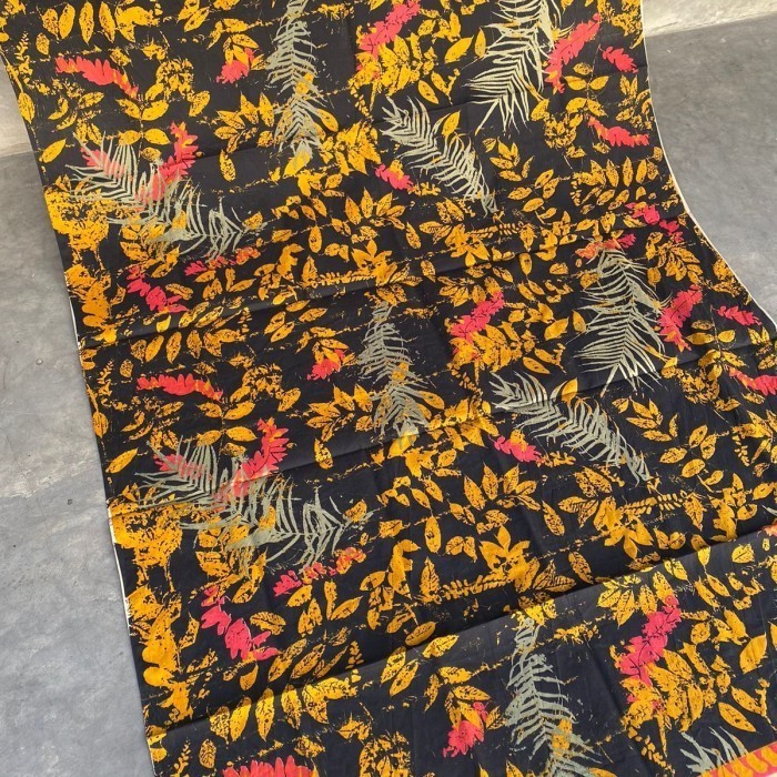 Kain Batik SOLO Motif ECOPRINT Daun HITAM Kode : 93
