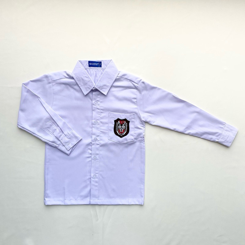 Seragam Sekolah - Kemeja Putih SD Tangan / Lengan Panjang Bahan Kain Katun Oxford Tertinggi dari Sar
